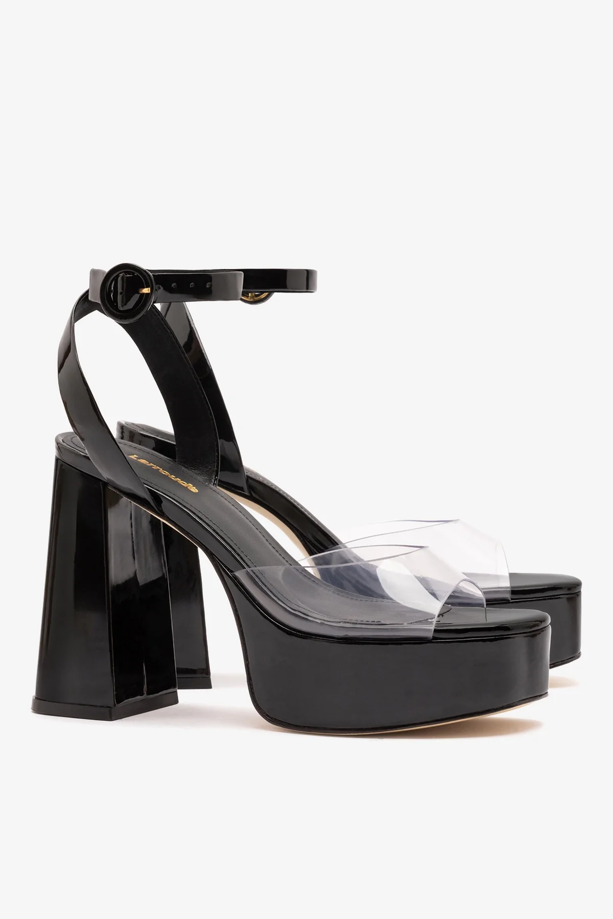 Dolly Clear Sandal Black Patent Leather - Image 3