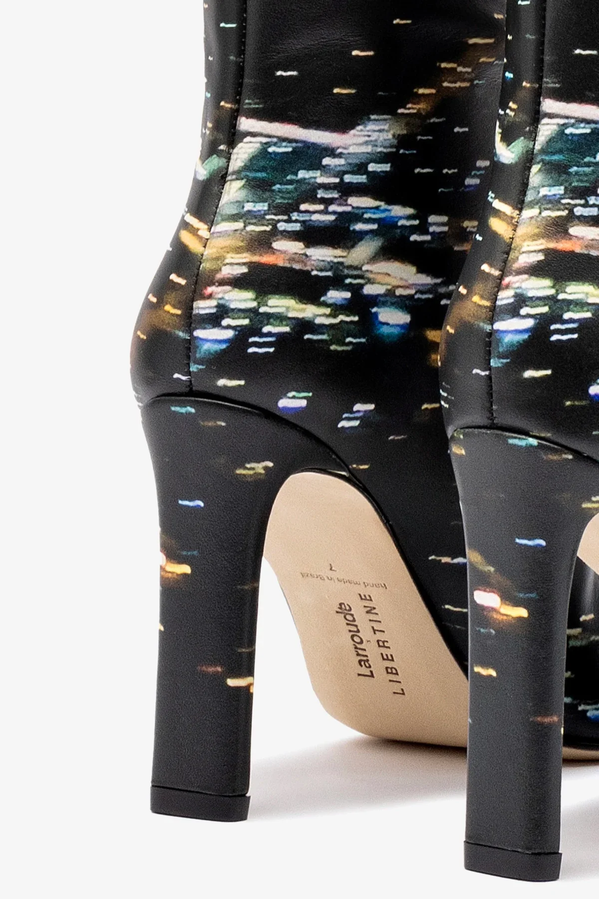 Larroudé x Libertine Boot In Black LAX Printed Leather - Image 4