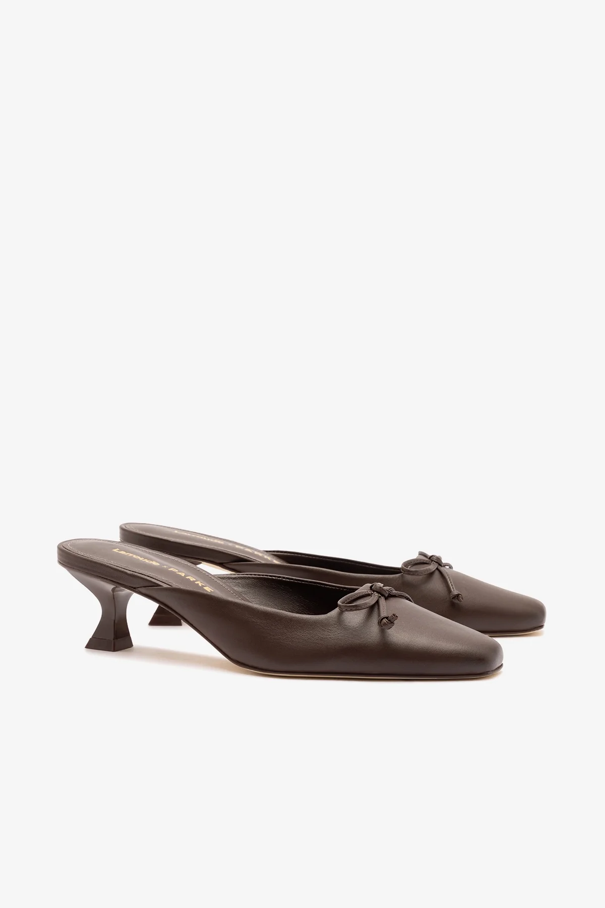 Larroudé x Parke Mule In Brown Leather - Image 3