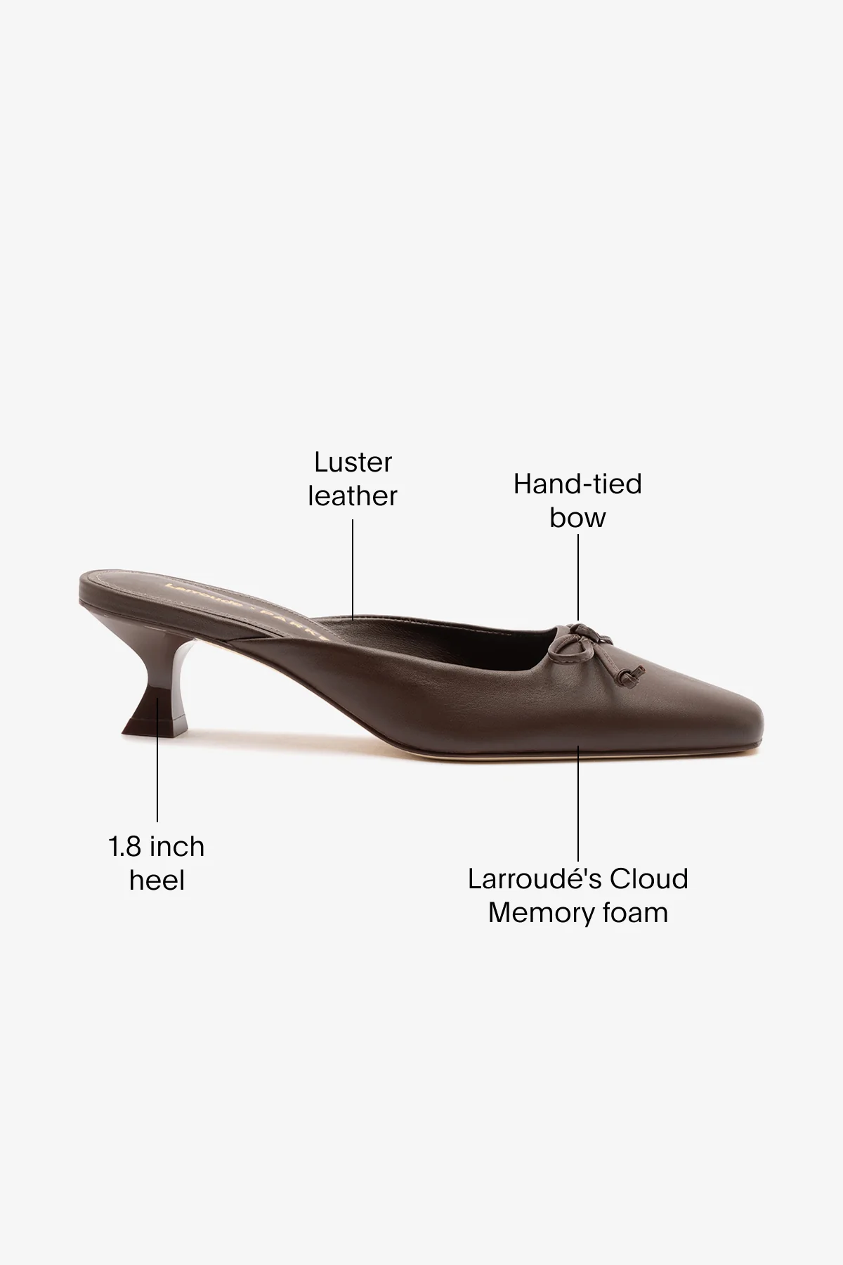 Larroudé x Parke Mule In Brown Leather - Image 5