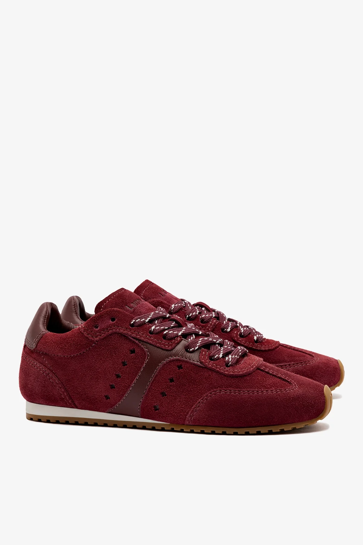 Stella Sneaker In Burgundy Suede - Image 3