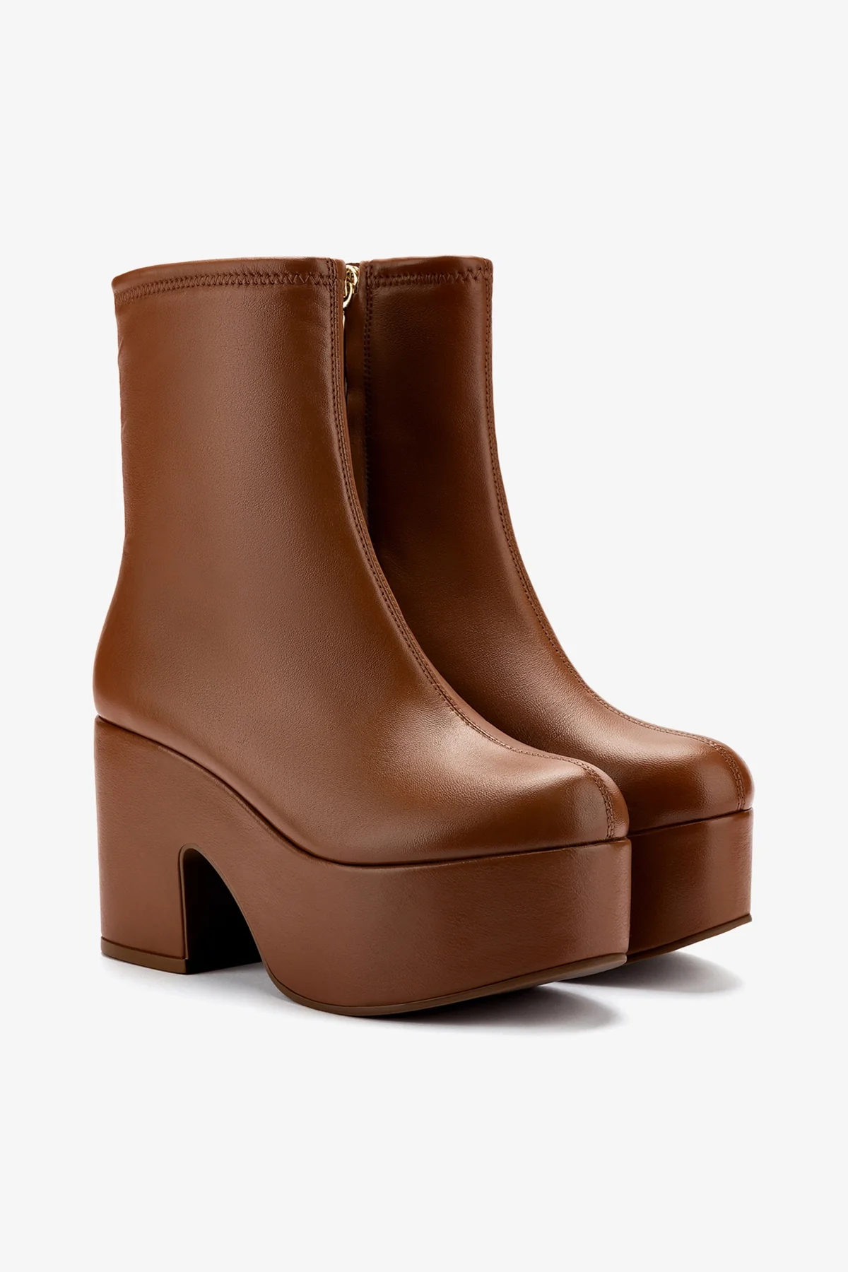 Miso Platform Boot In Caramel Stretch Leather - Image 3