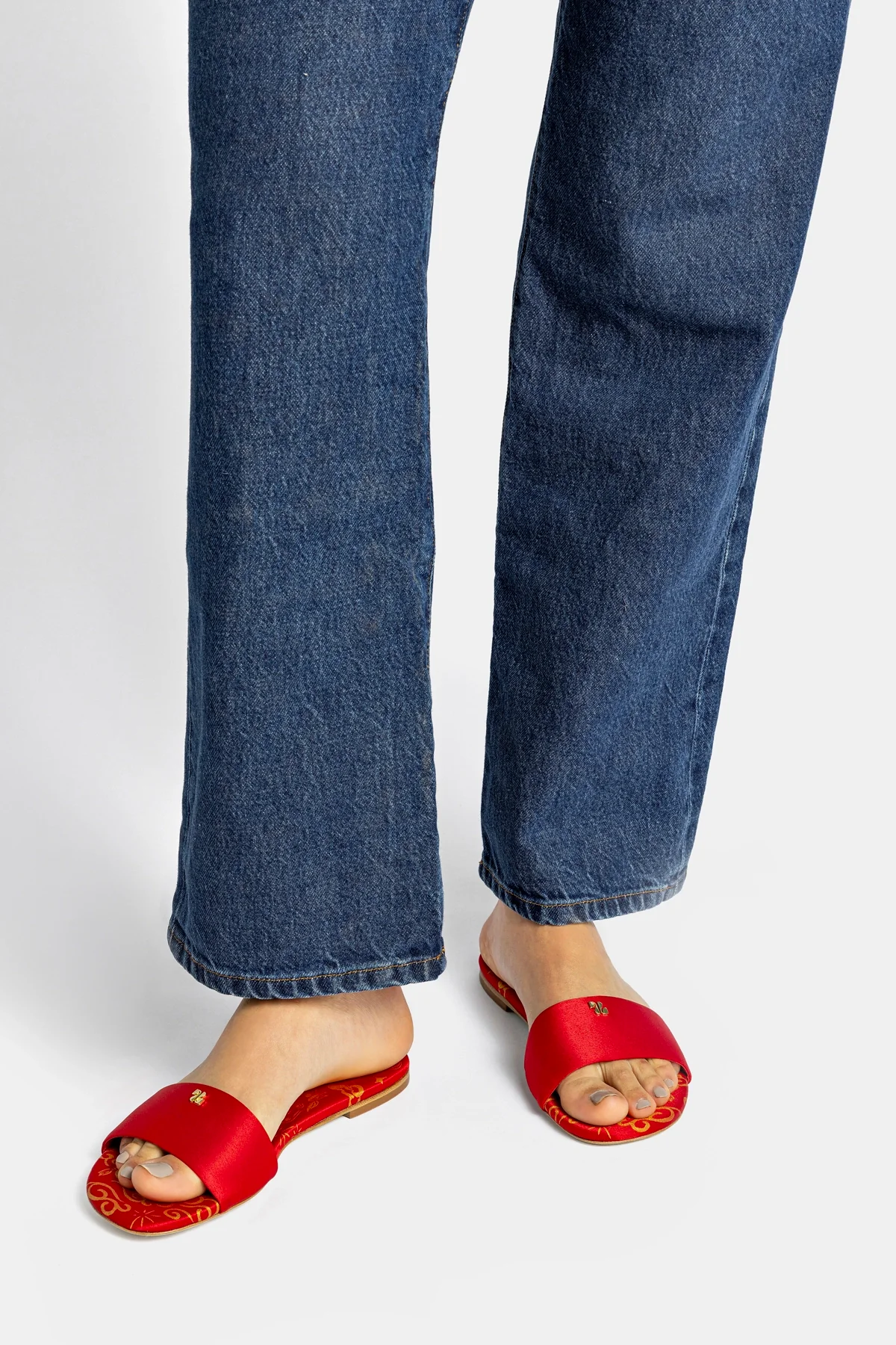 Ivy Flat In Cherry Satin - Image 2