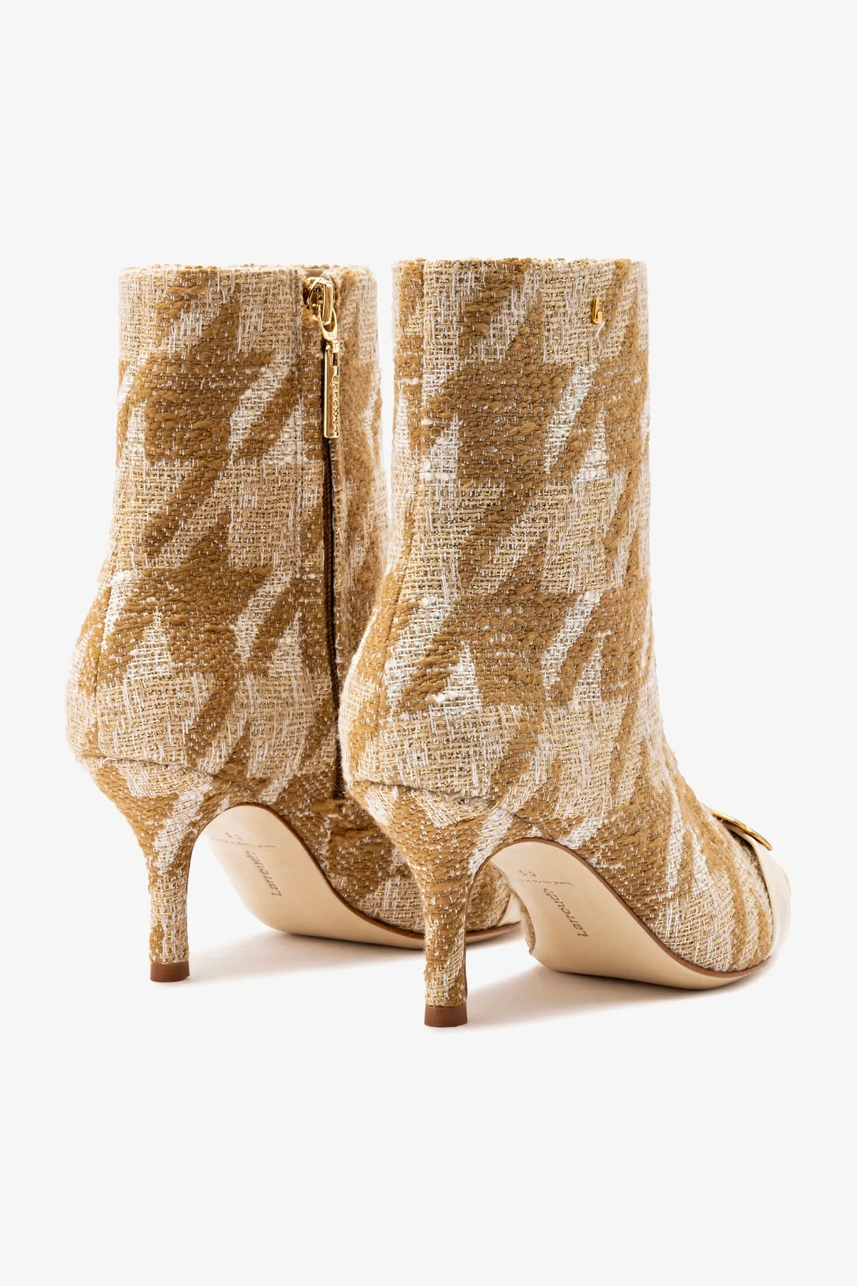 Mini Kate Boot In Latte Houndstooth Fabric - Image 7