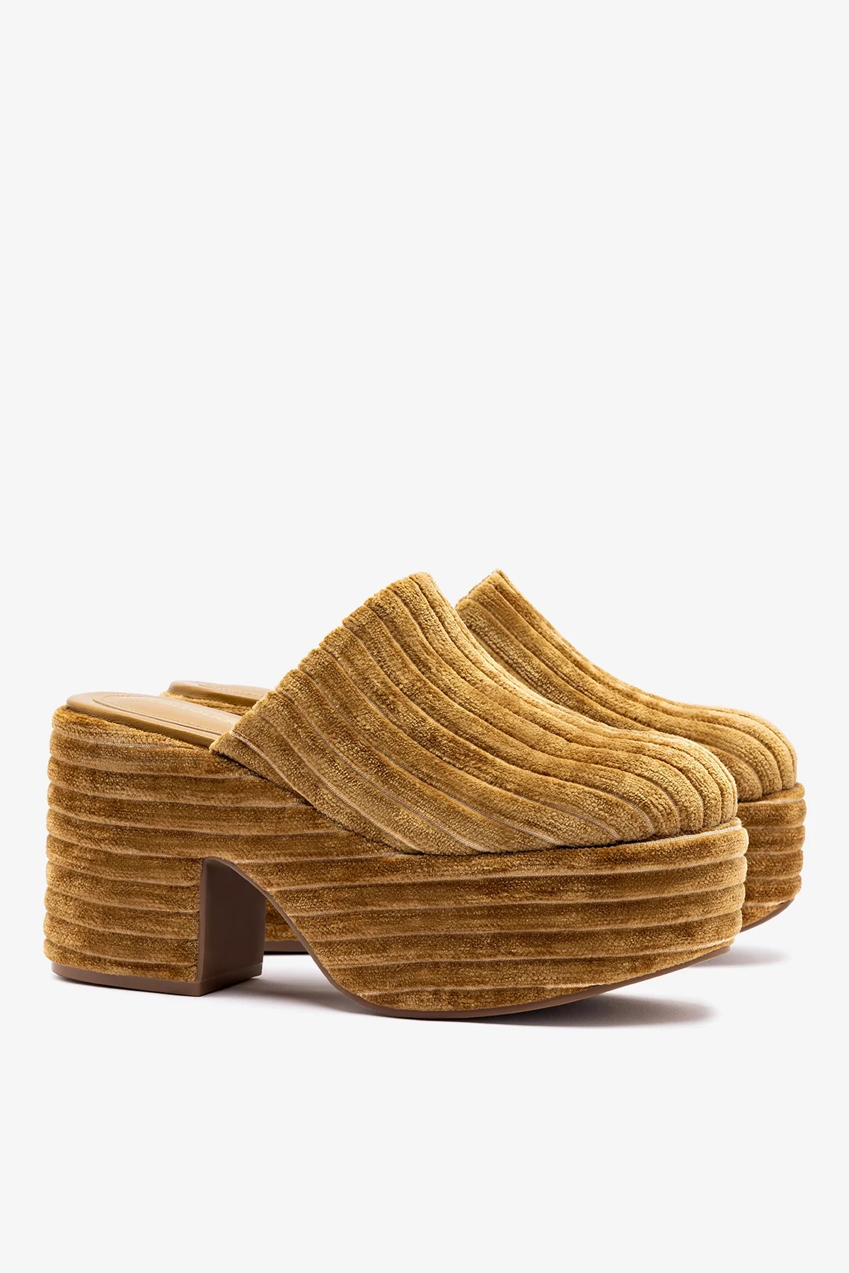 Miso Platform Clog In Latte Velvet - Image 3