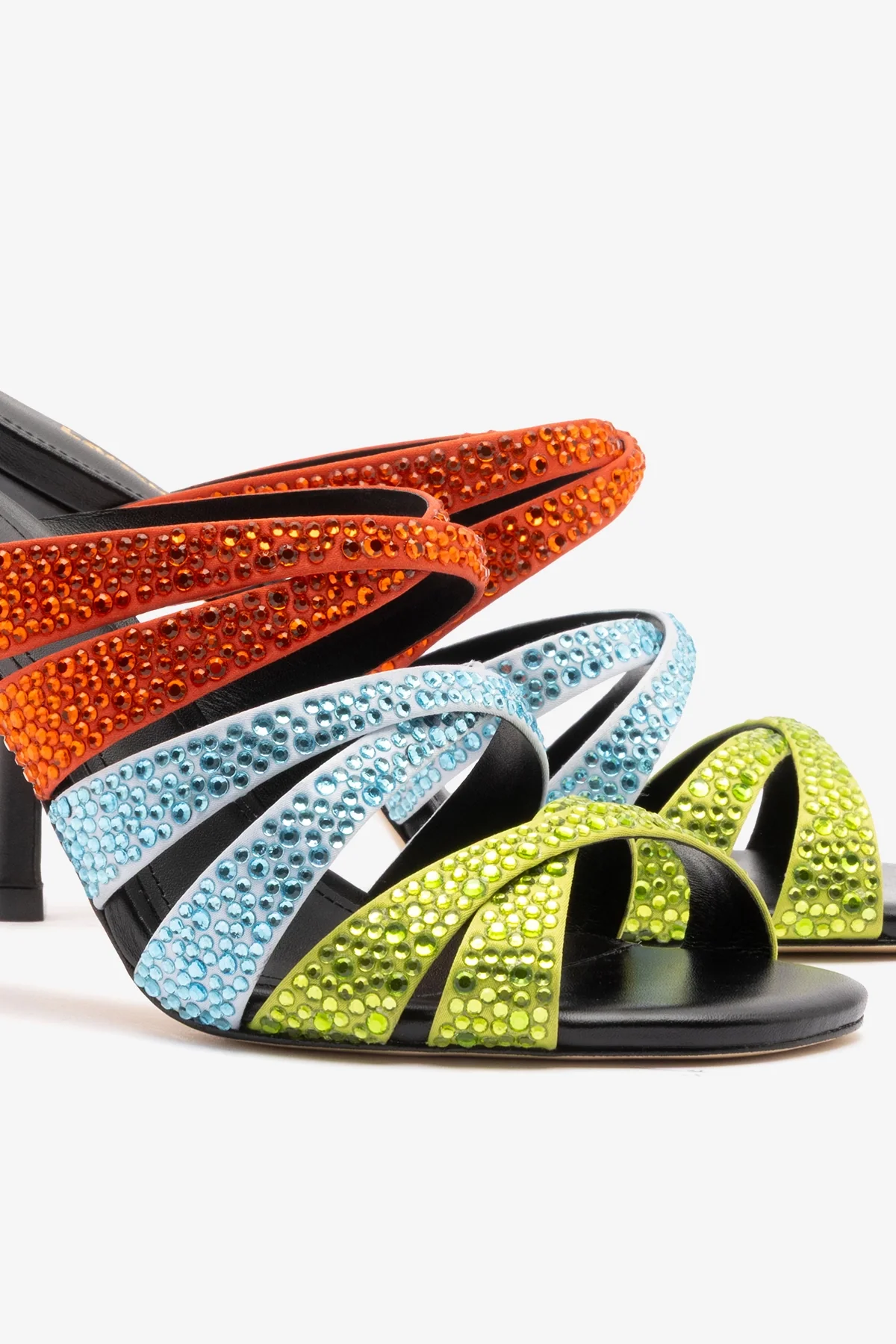 Sophia Crystal Mule Multicolor Satin - Image 4