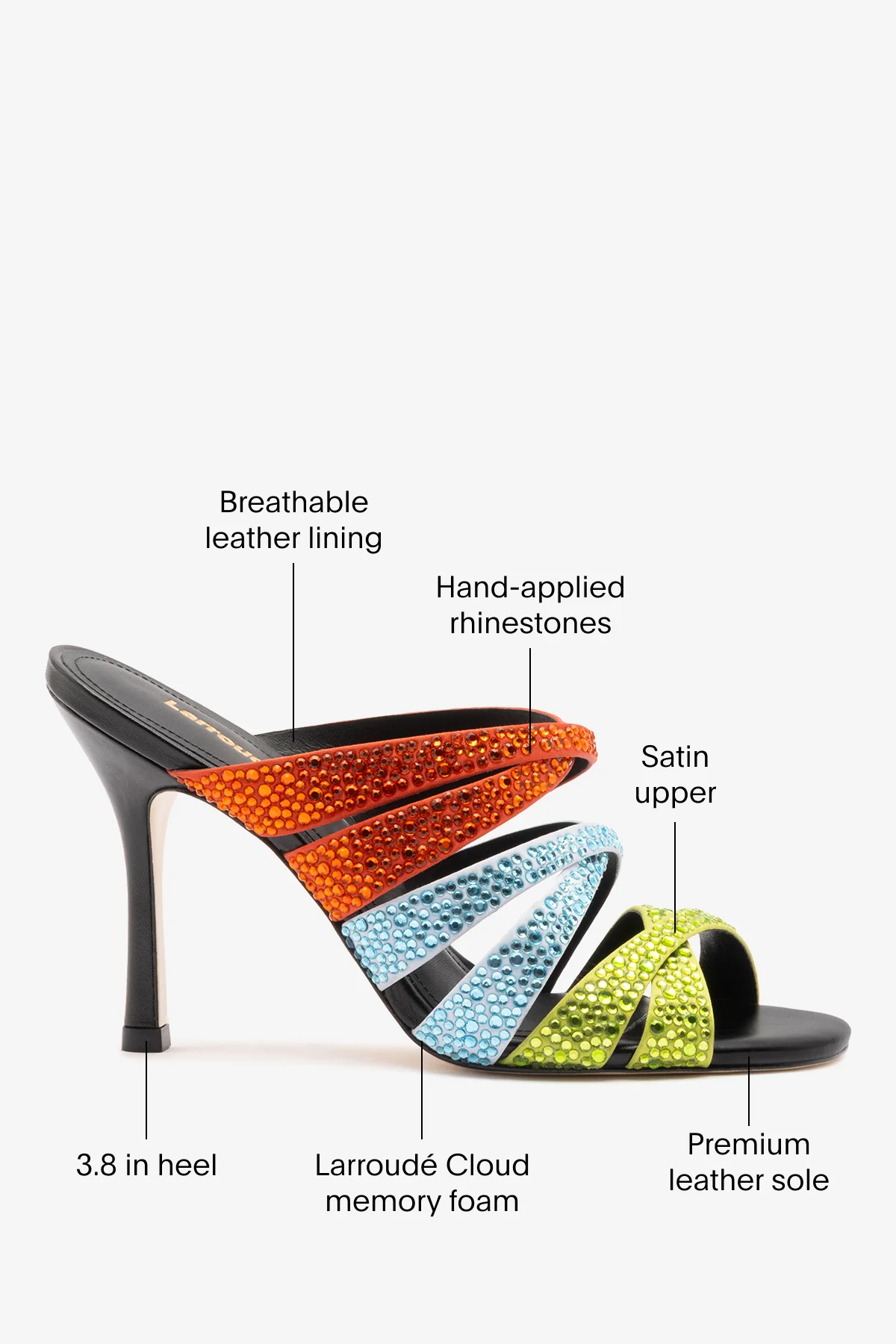 Sophia Crystal Mule Multicolor Satin - Image 5