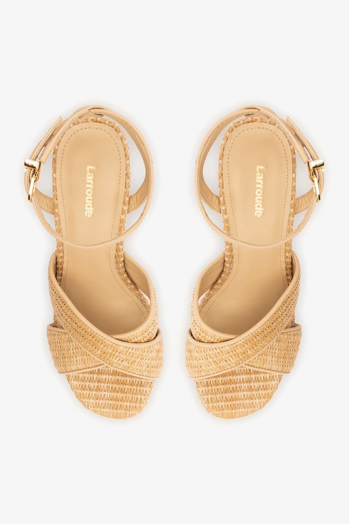 Dolly X Platform Sandal In Natural Raffia - Image 4