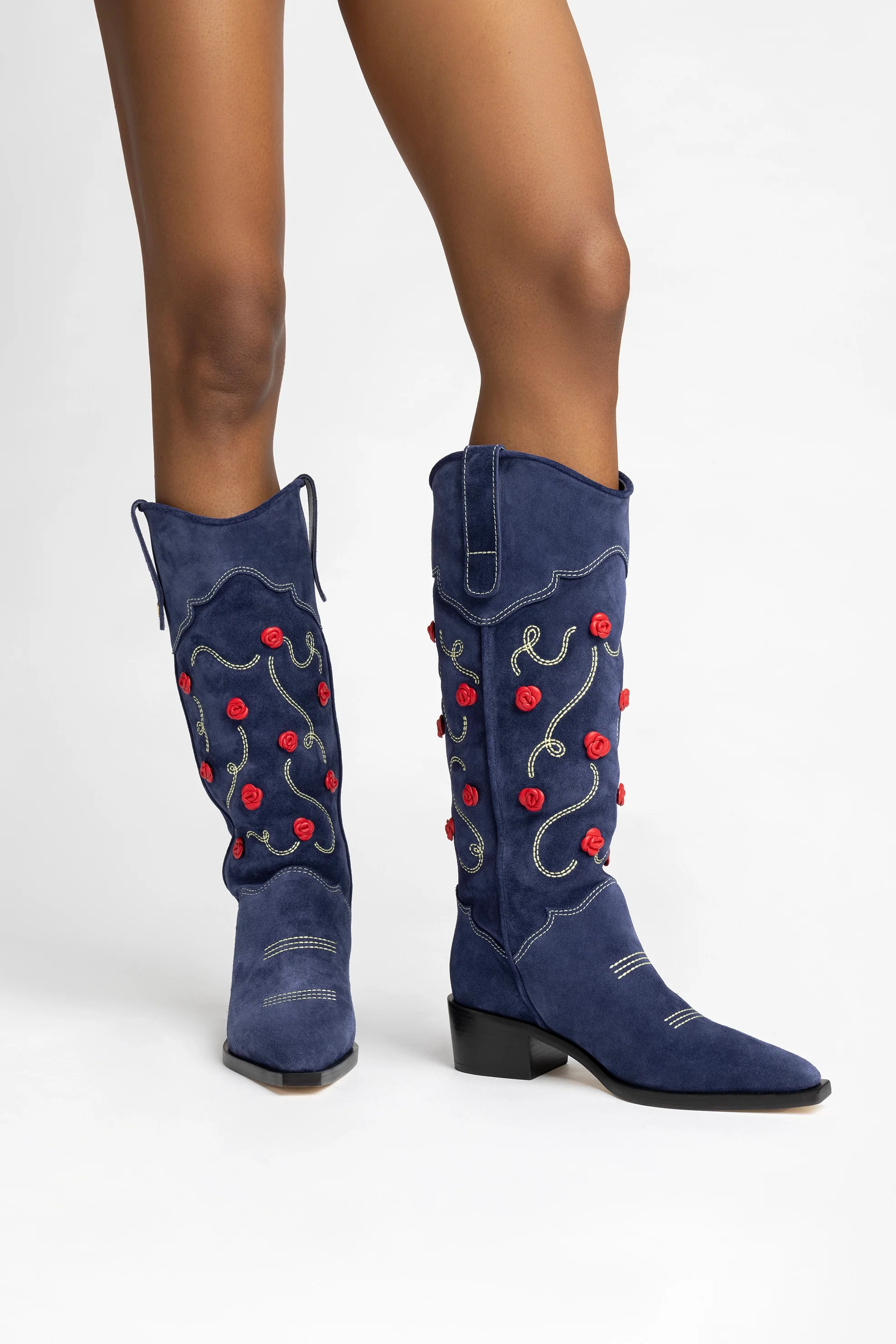 Paloma Boot In Navy Suede - Image 7