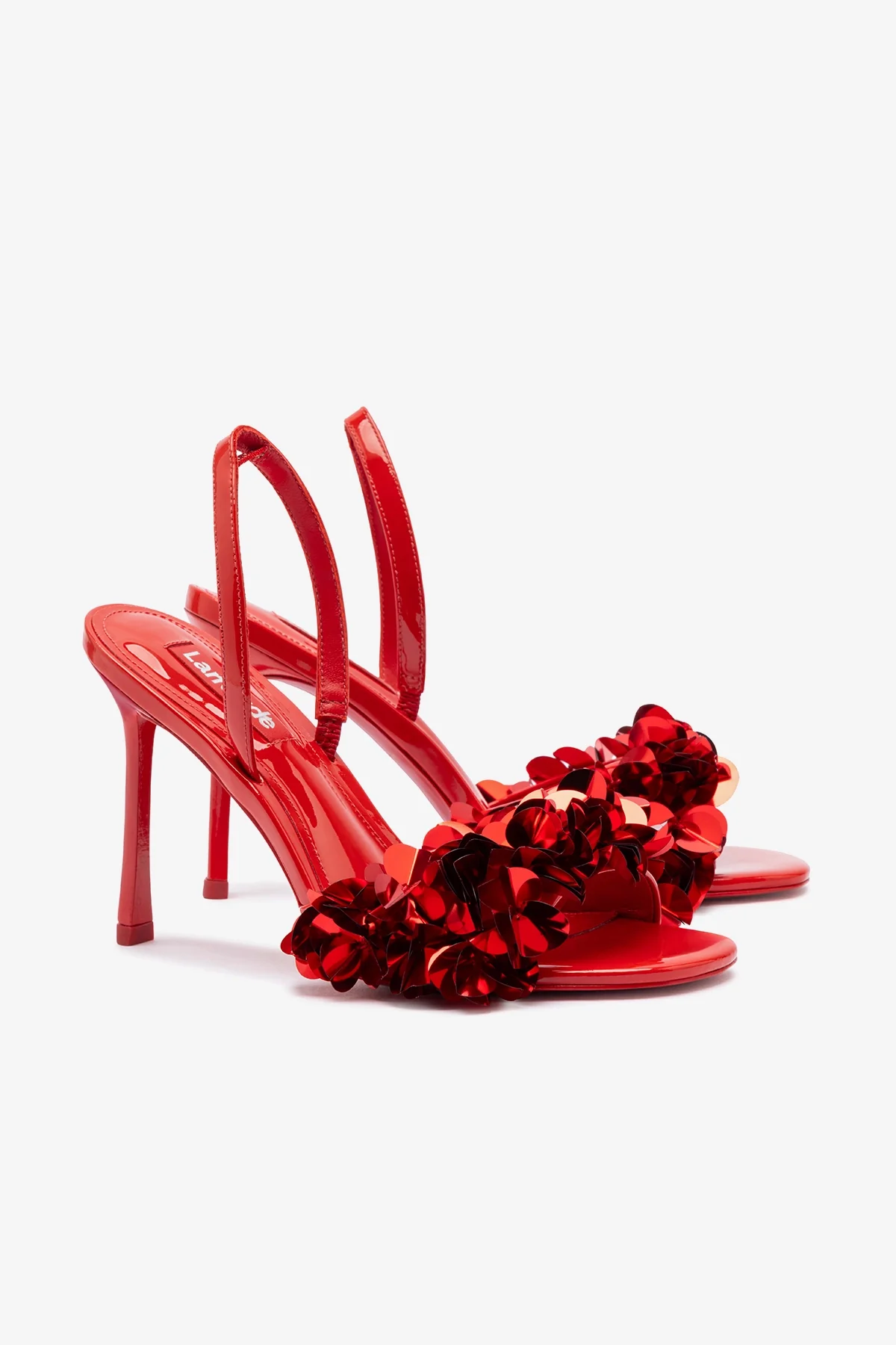 Morgan Sandal In Scarlet Patent Leather - Image 3