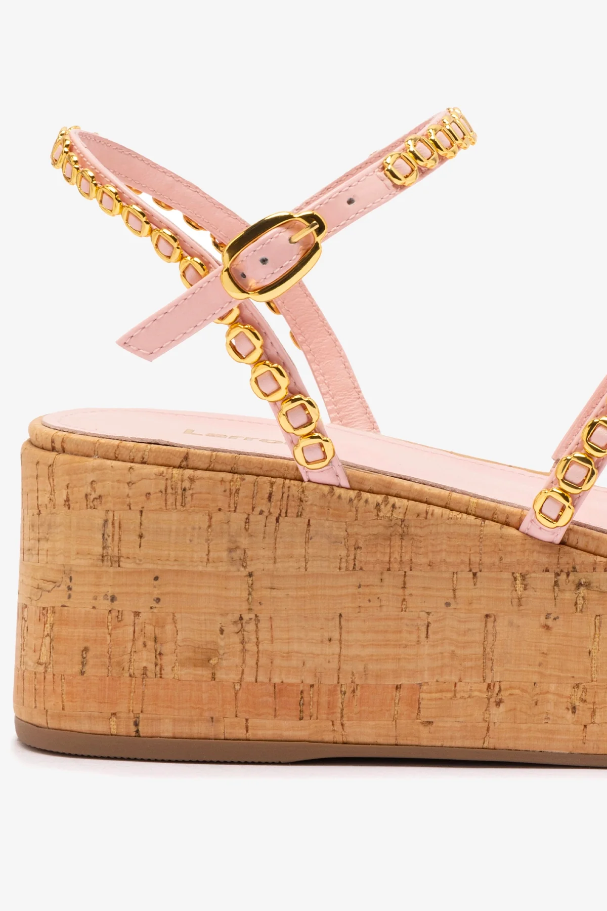 Gio Milanina Flatform In Tulip Patent Leather and Natural Cork - Image 4