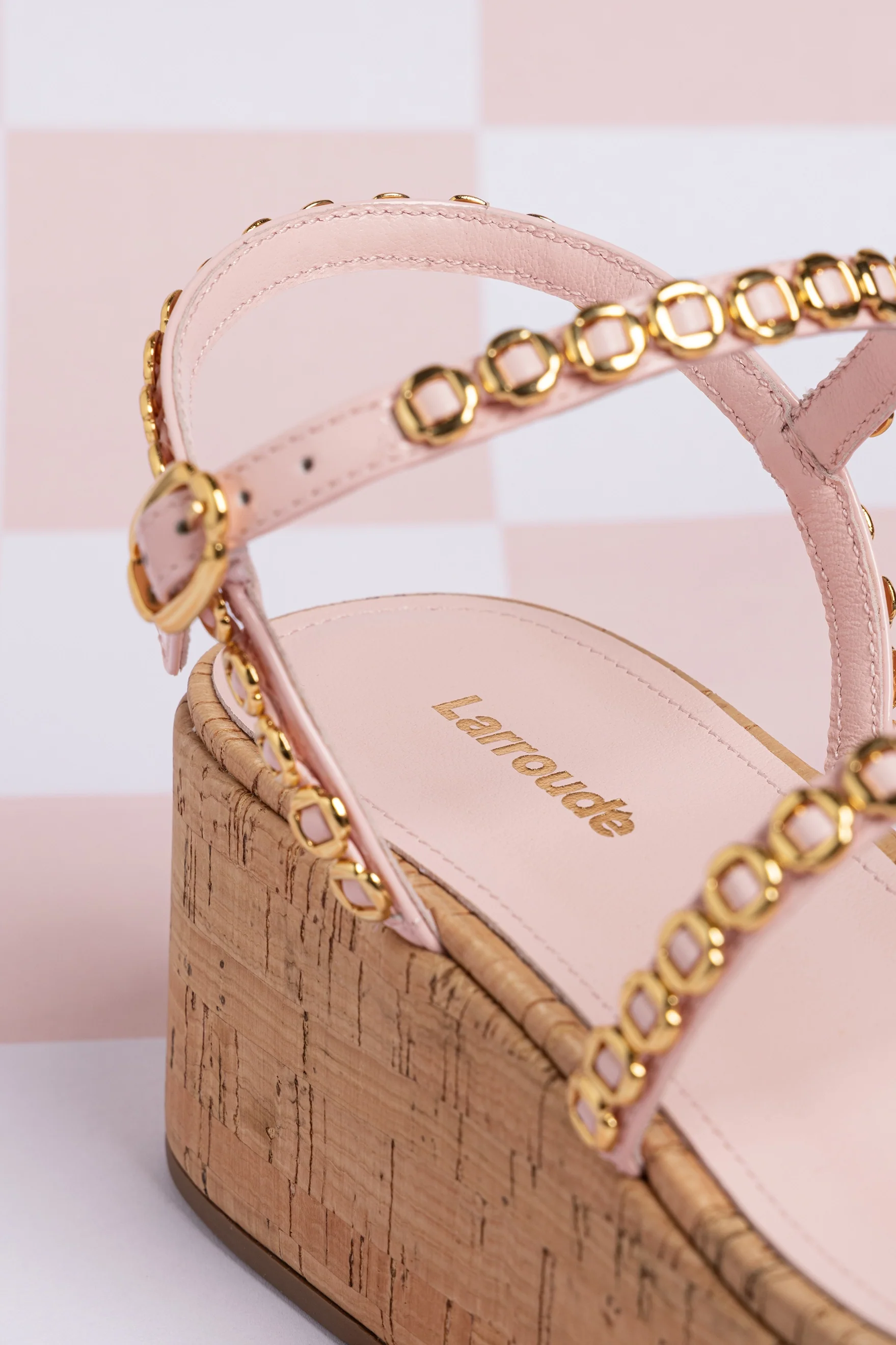 Gio Milanina Flatform In Tulip Patent Leather and Natural Cork - Image 6